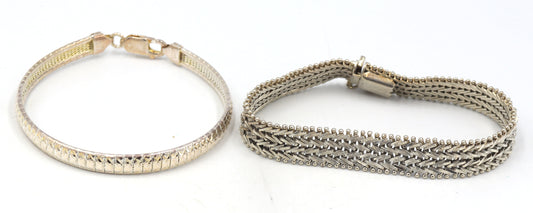 Group lot of 2 Vintage 925 sterling silver bracelets