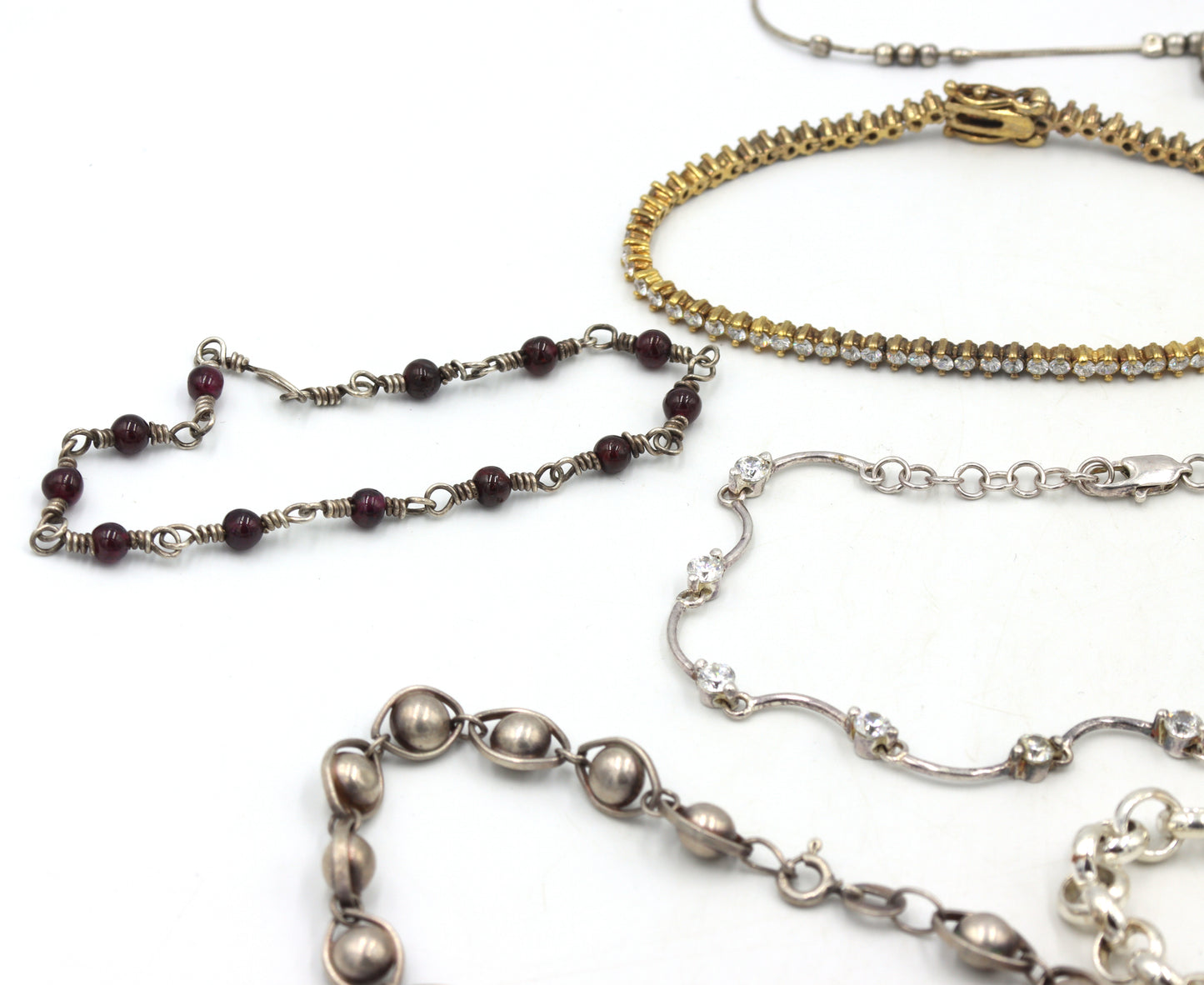 Group lot of 8 Vintage 925 sterling silver bracelets