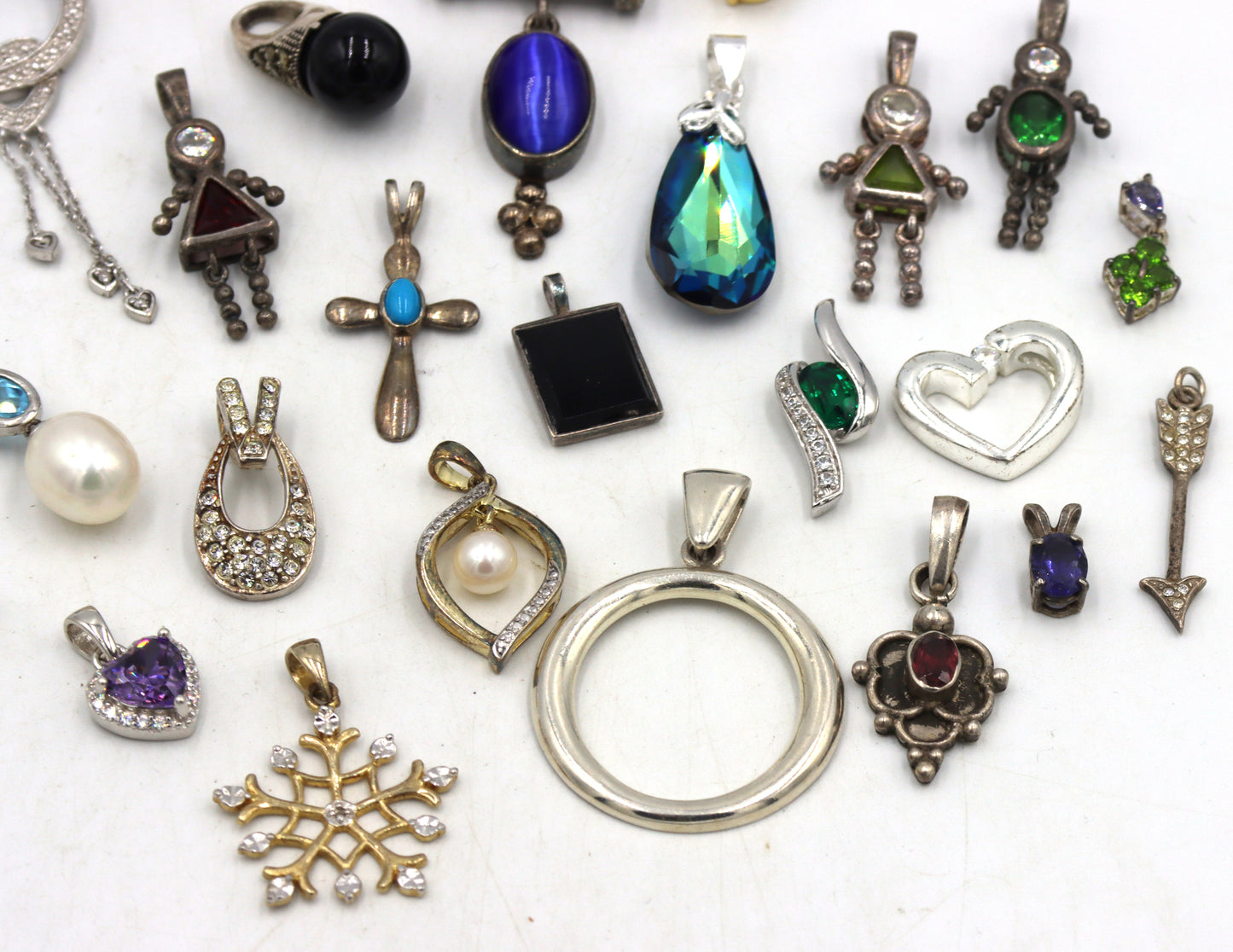 Group lot of Vintage 925 sterling silver pendants
