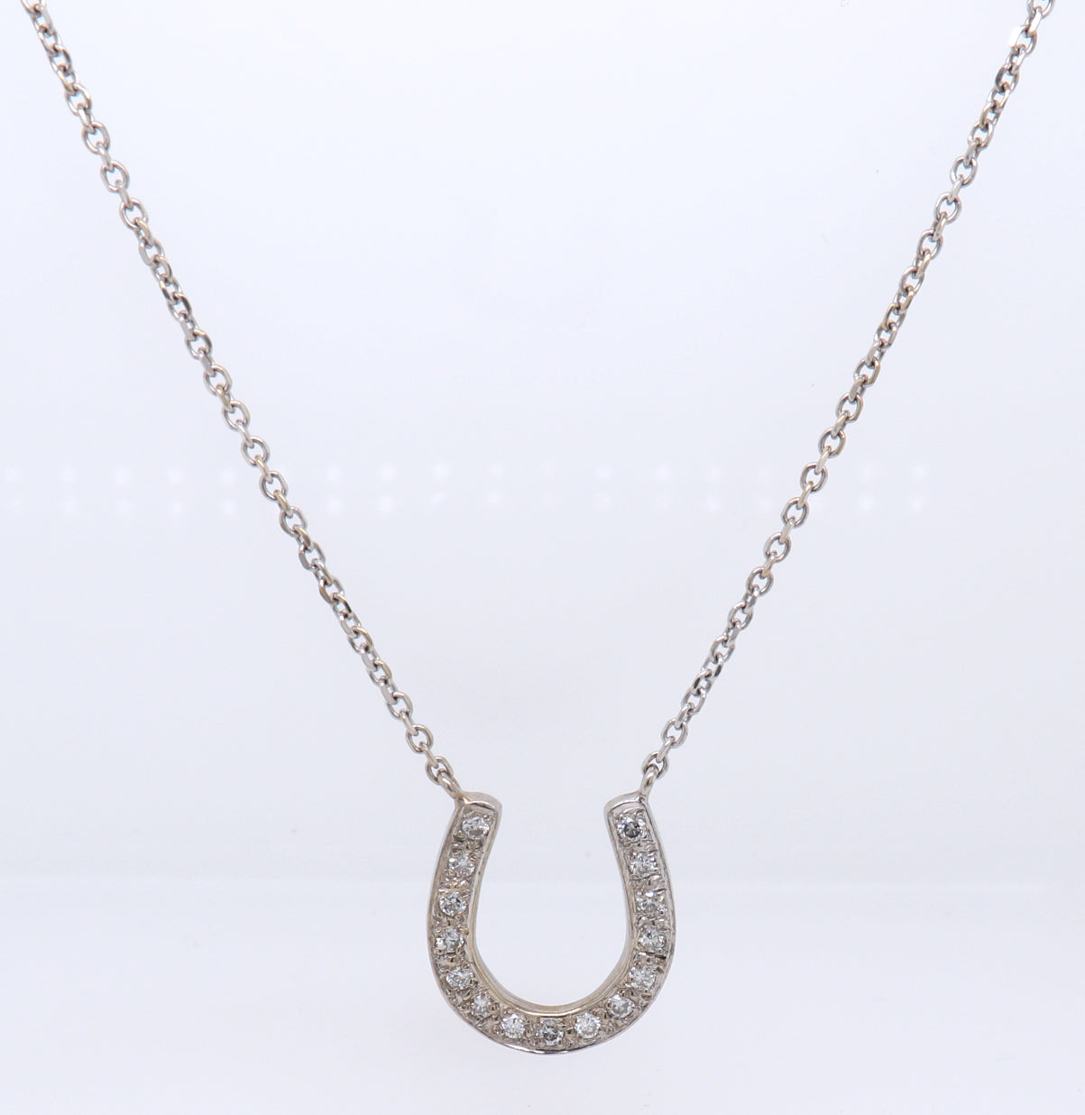 Amazing White Gold Diamond Horseshoe Necklace