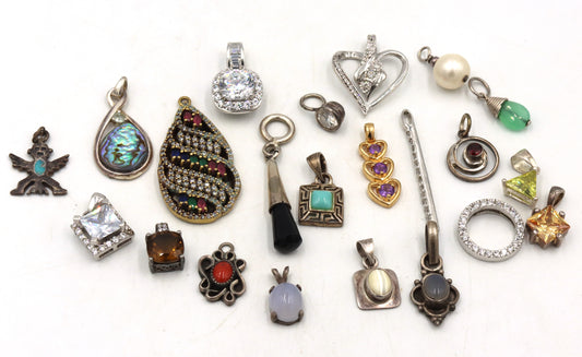 Group lot of Vintage 925 sterling silver pendants