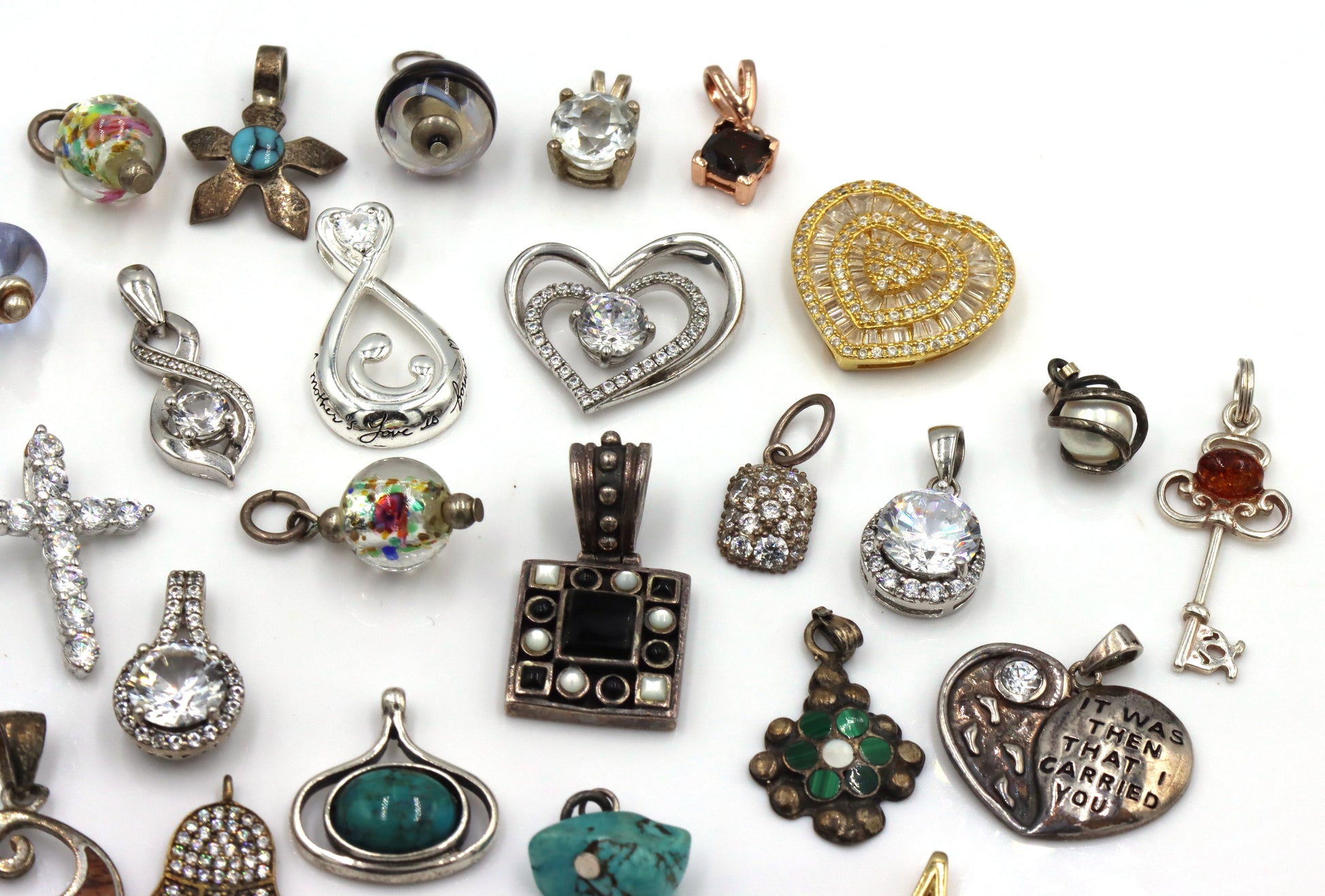 Group lot of charms pendants in 925 sterling silver