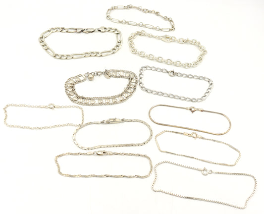 Group lot of Vintage 925 sterling silver bracelets
