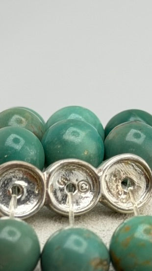 925 Sterling Silver  Turquoise Three Strand Bracelet