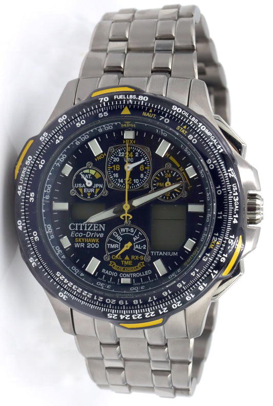 Citizen Eco Drive stainless steel blue angel sky Hawk watch