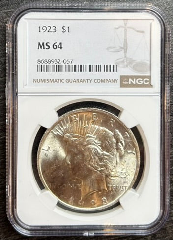 1923 Peace Silver Dollar NGC MS 64