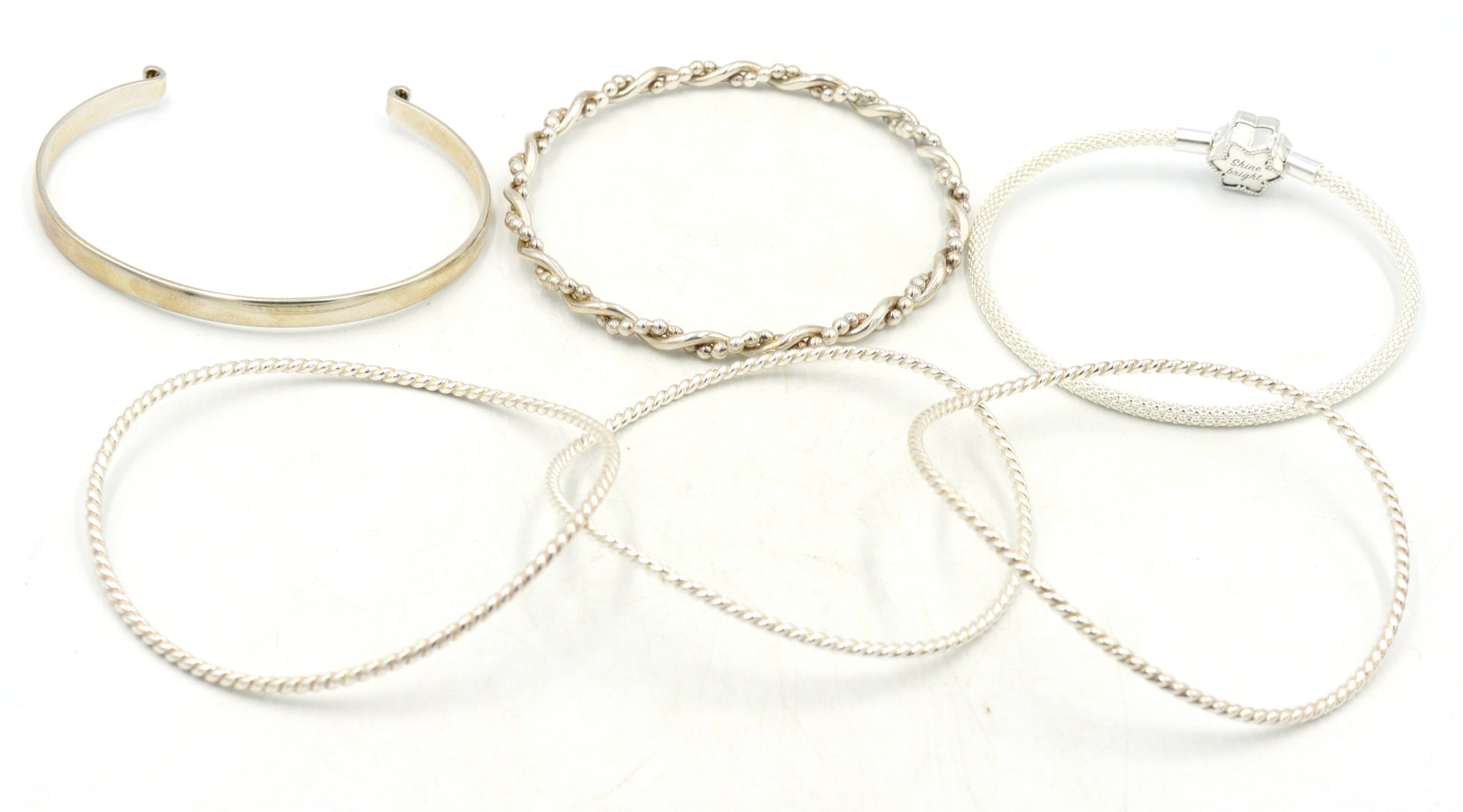 Group lot of 925 sterling silver bangles