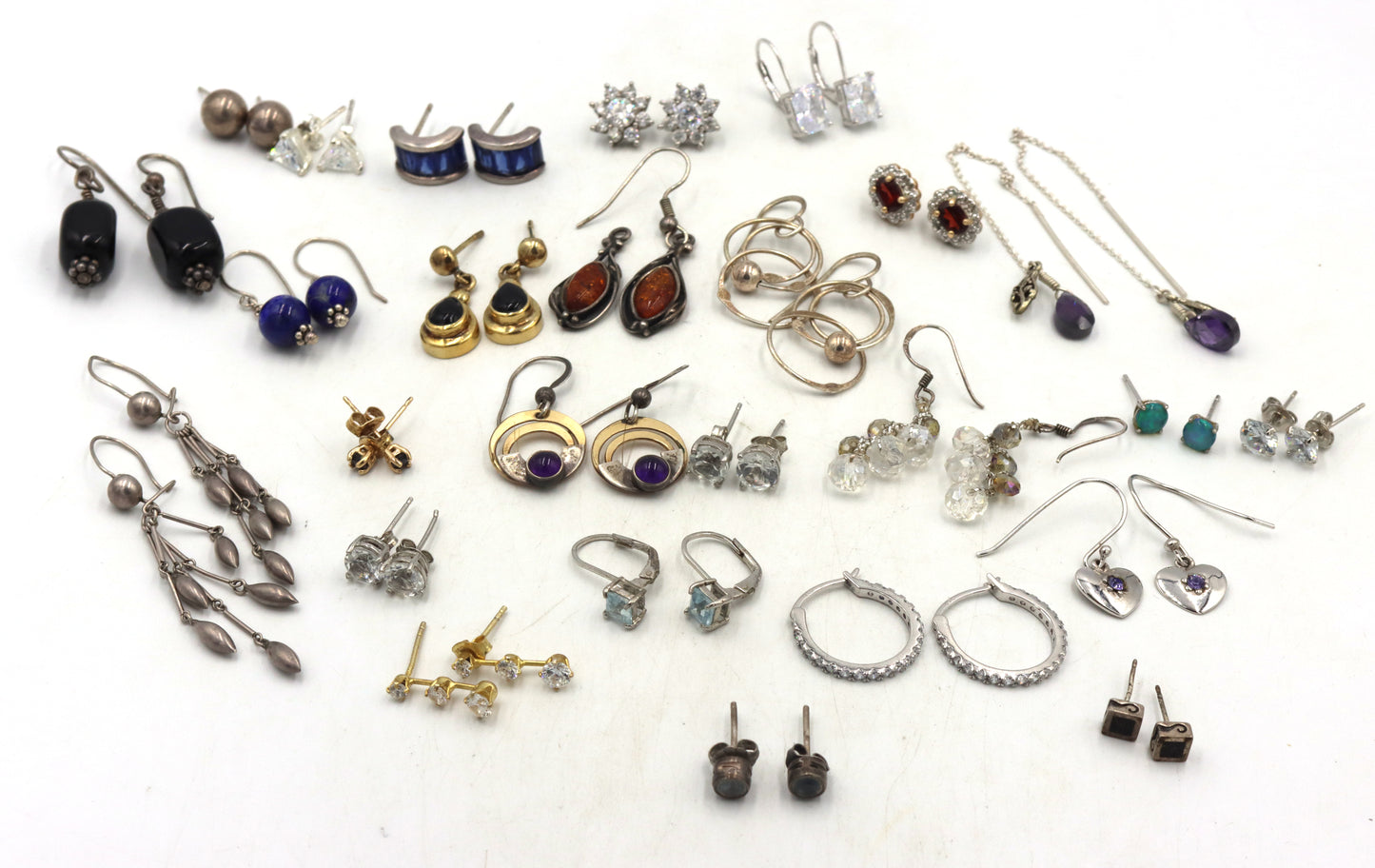 Group lot of vintage 925 sterling silver earrings