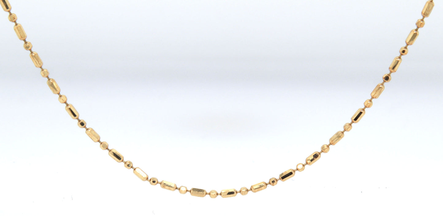 10kt Yellow gold beaded chain necklace