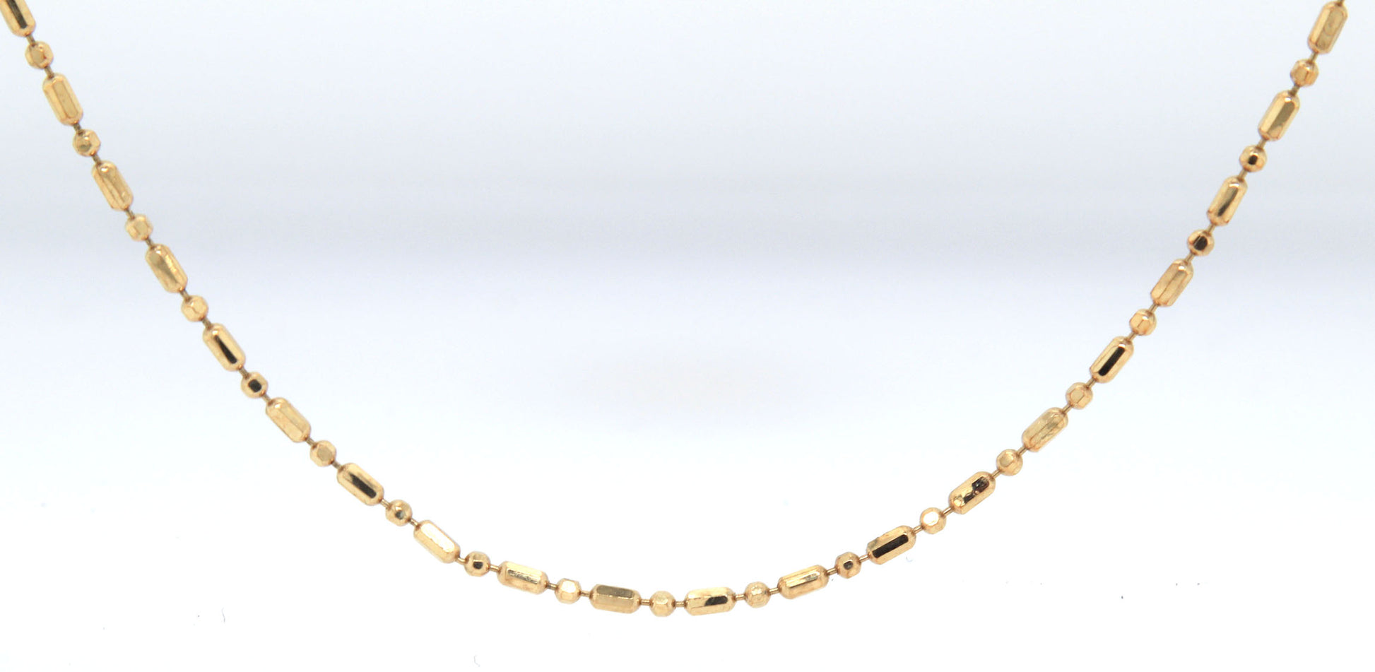 10kt Yellow gold beaded chain necklace