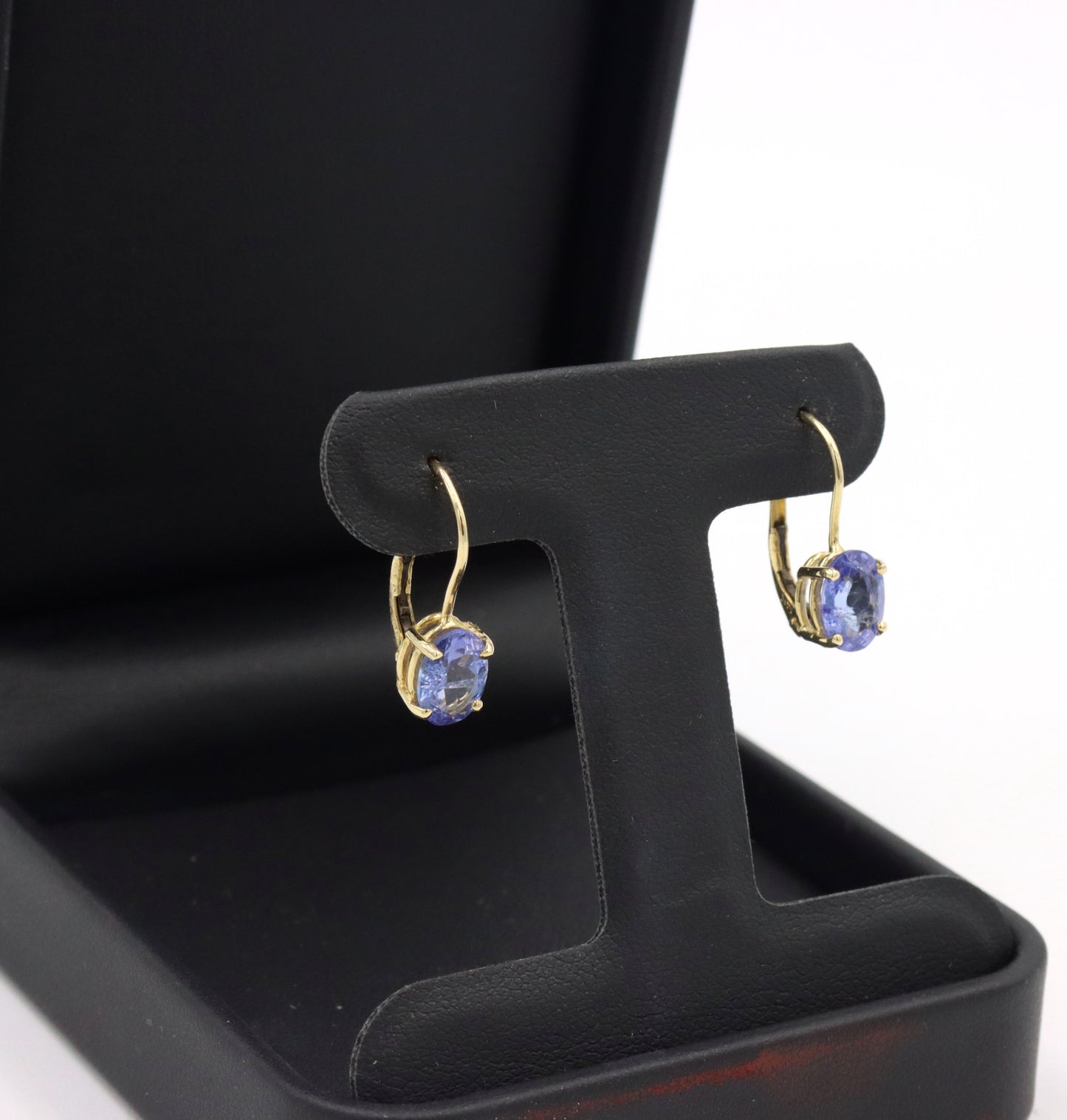 14kt Yellow gold oval Tanzanite earrings
