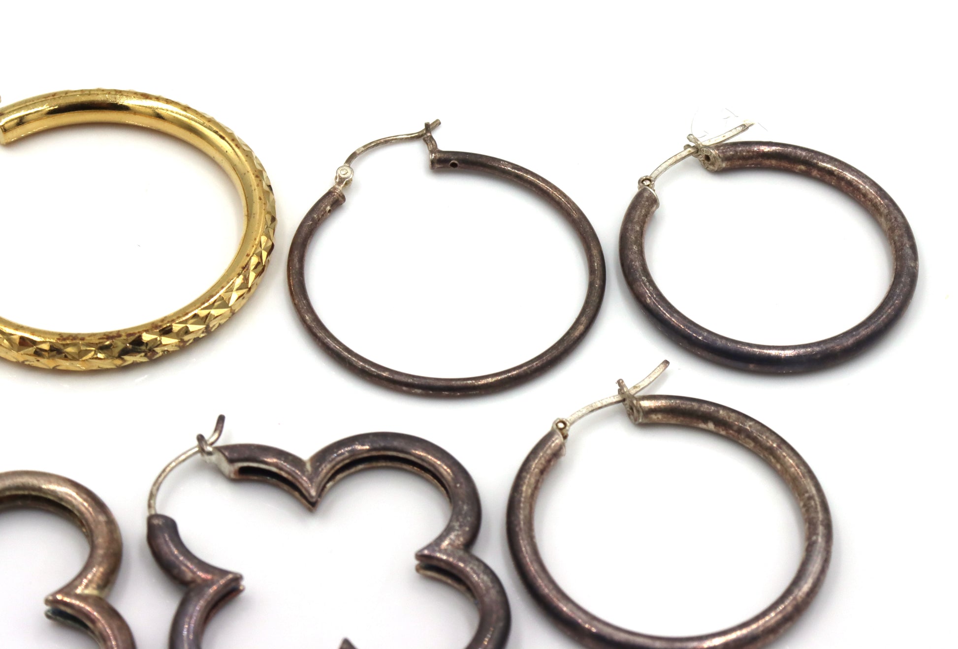 3 Pairs of 925 sterling silver hoop earrings