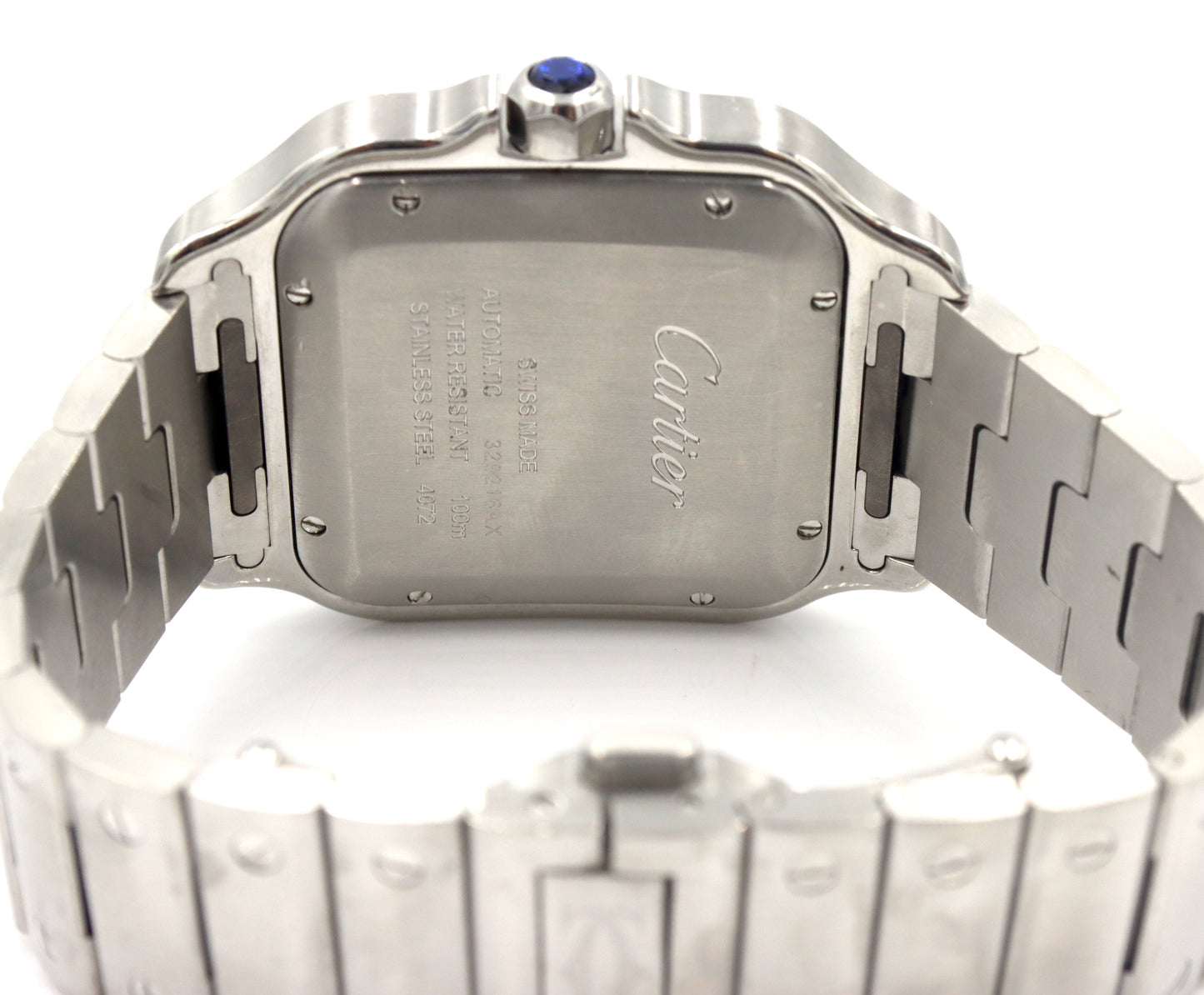 Cartier Santos date stainless steel watch
