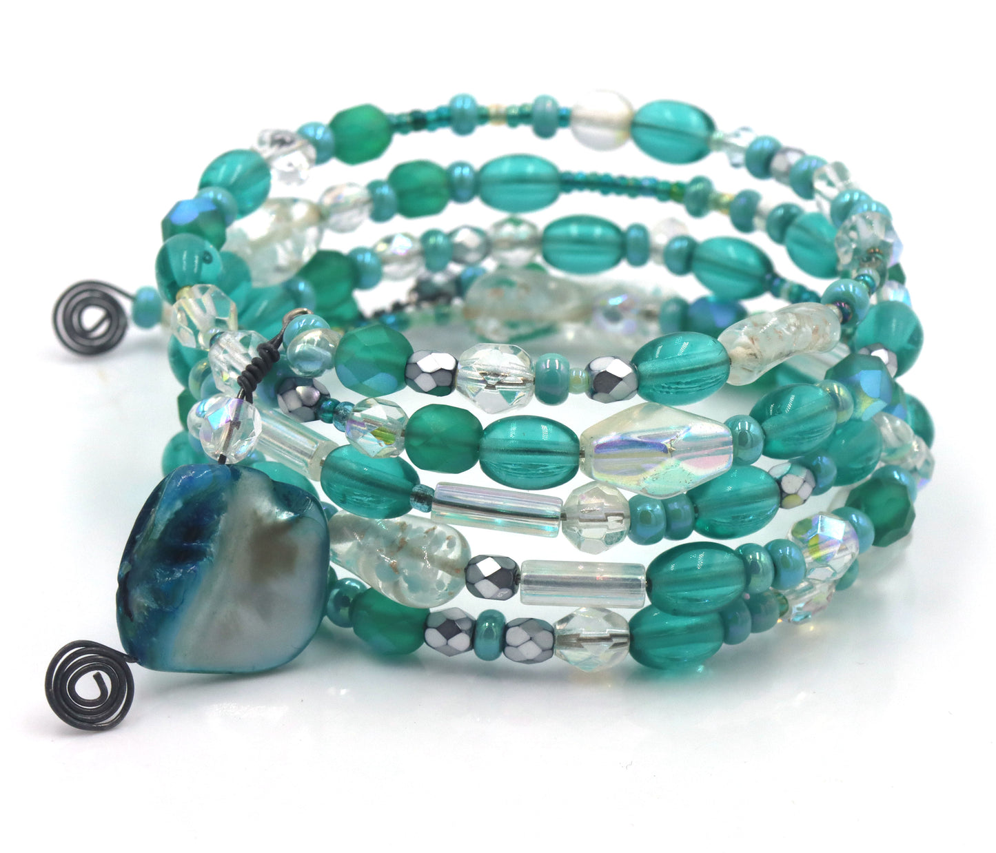 Multi row crystal bangles