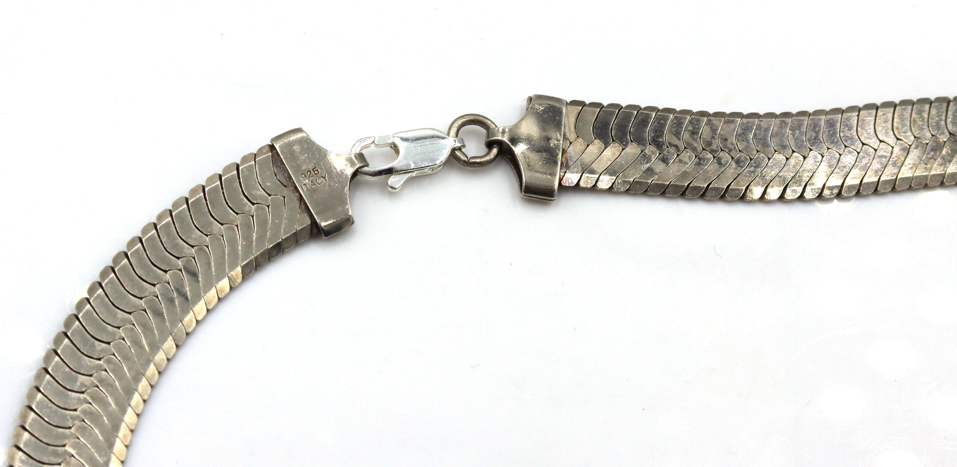 Italian Vintage 925 sterling silver omega chain necklace