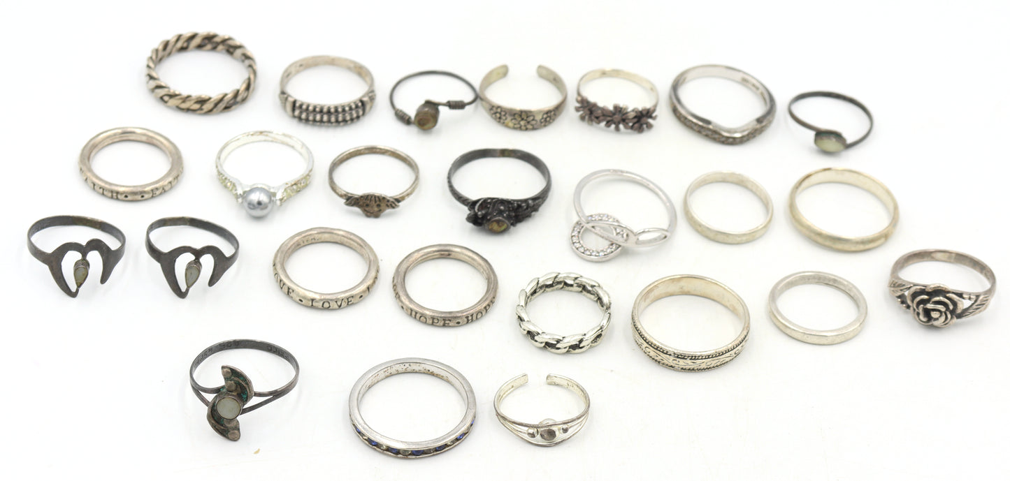 Group lot of Vintage 925 sterling silver rings