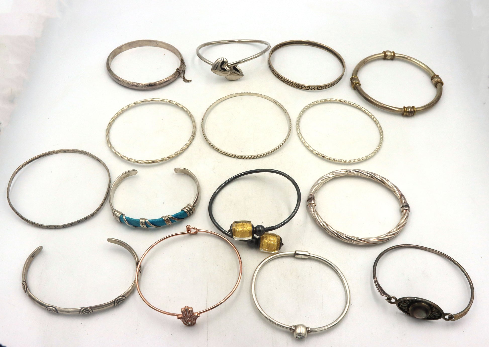 Big group lot of vintage 925 sterling silver bangles