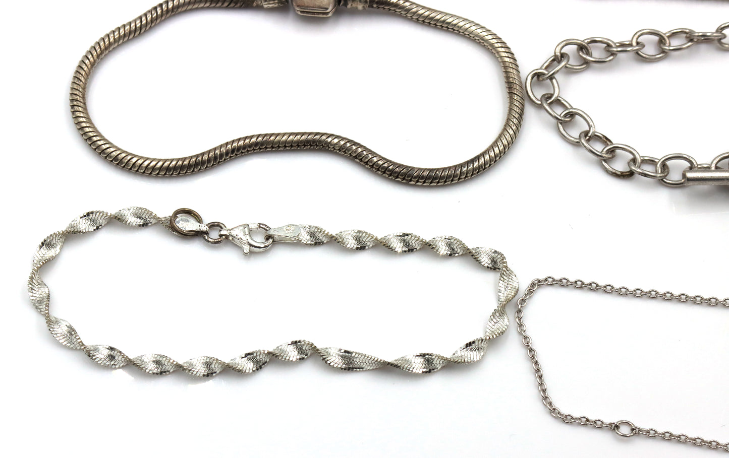 Group lot of 7 vintage 925 sterling silver bracelets