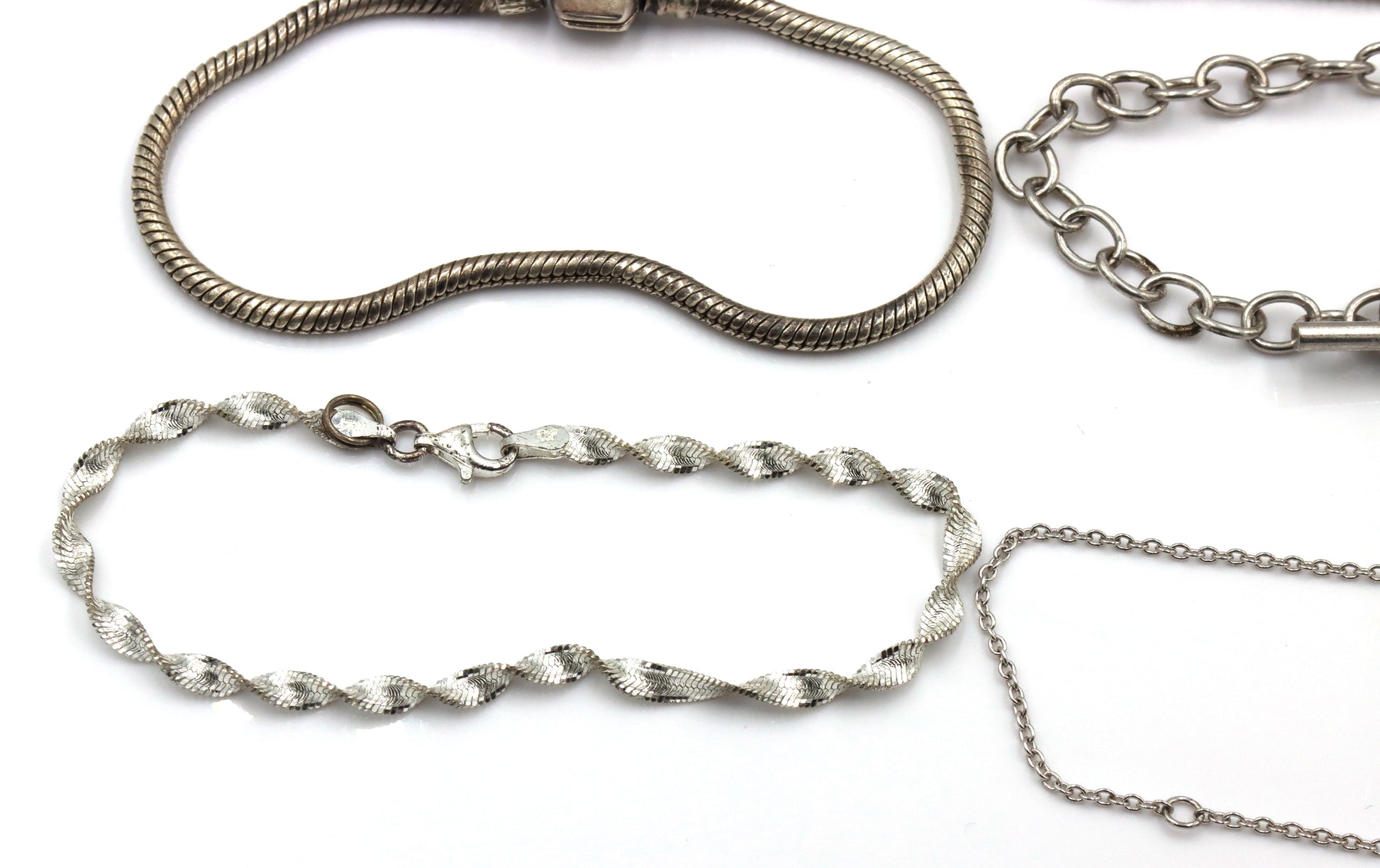 Group lot of 7 vintage 925 sterling silver bracelets
