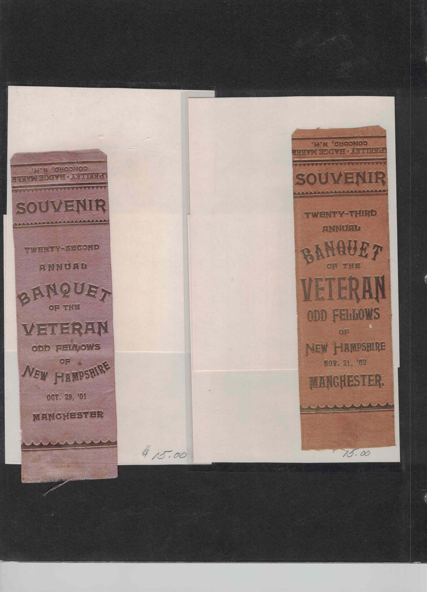 Antique Fraternal & Veteran Event Ribbons Collection (1880s–1890s)