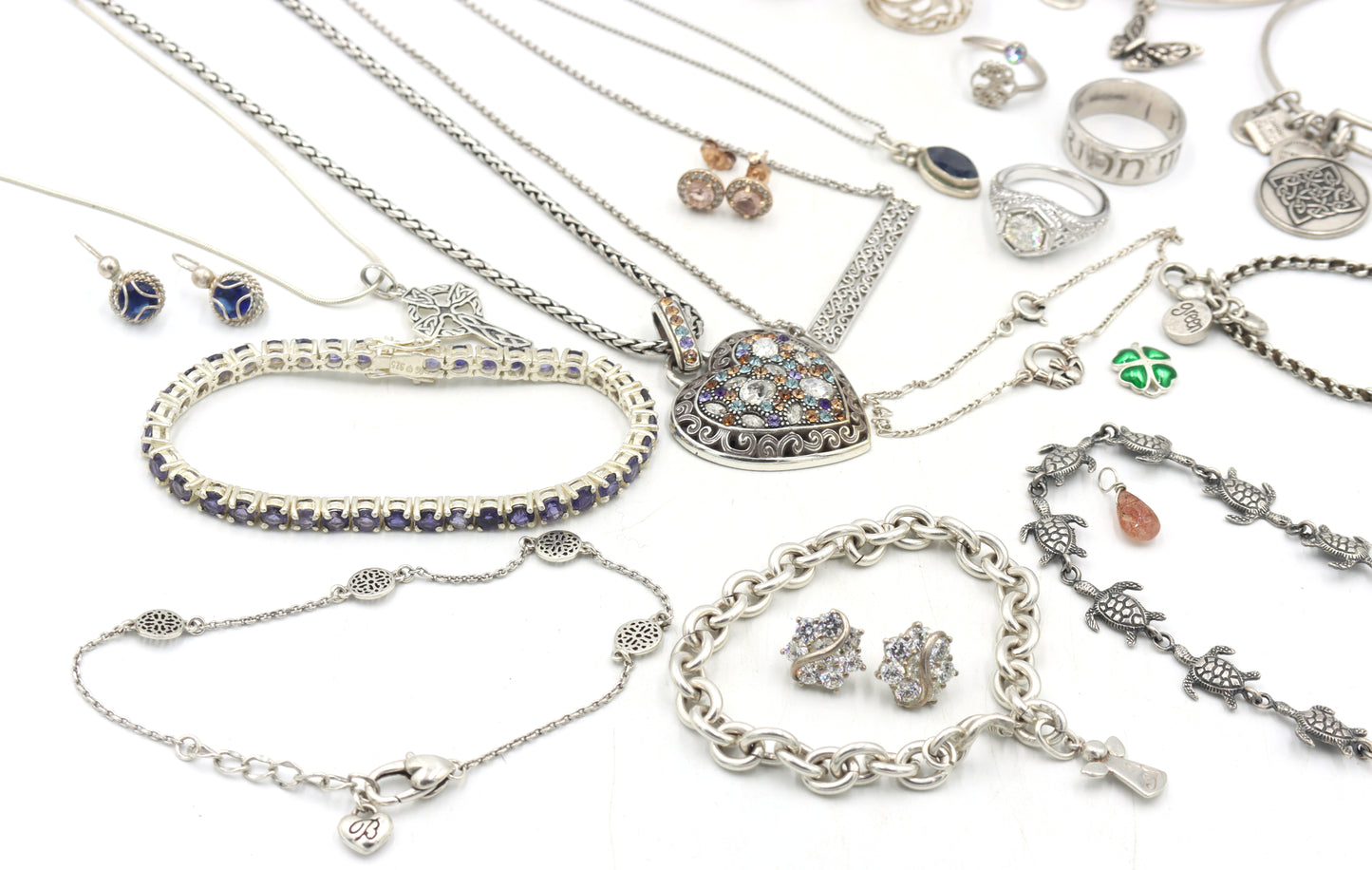 Big group lot of Vintage 925 sterling silver miscellaneous jewelry