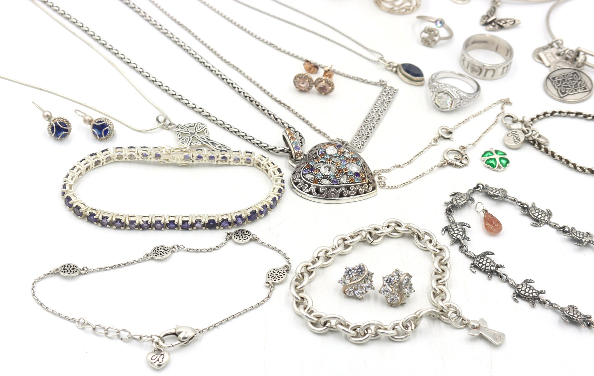 Big group lot of Vintage 925 sterling silver miscellaneous jewelry