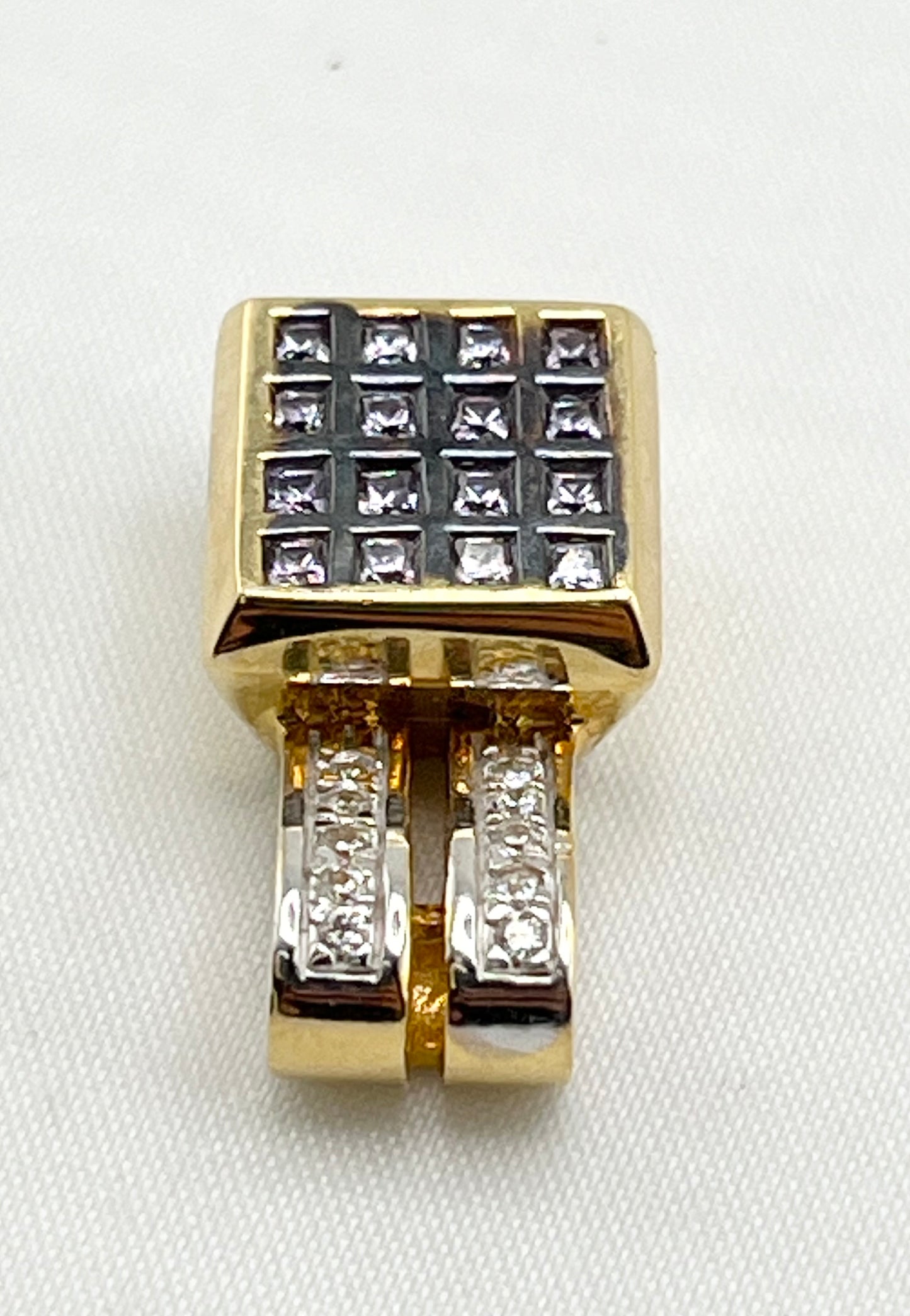 14KT Rose Gold Square Le Vian Amethyst And Diamond Pendant