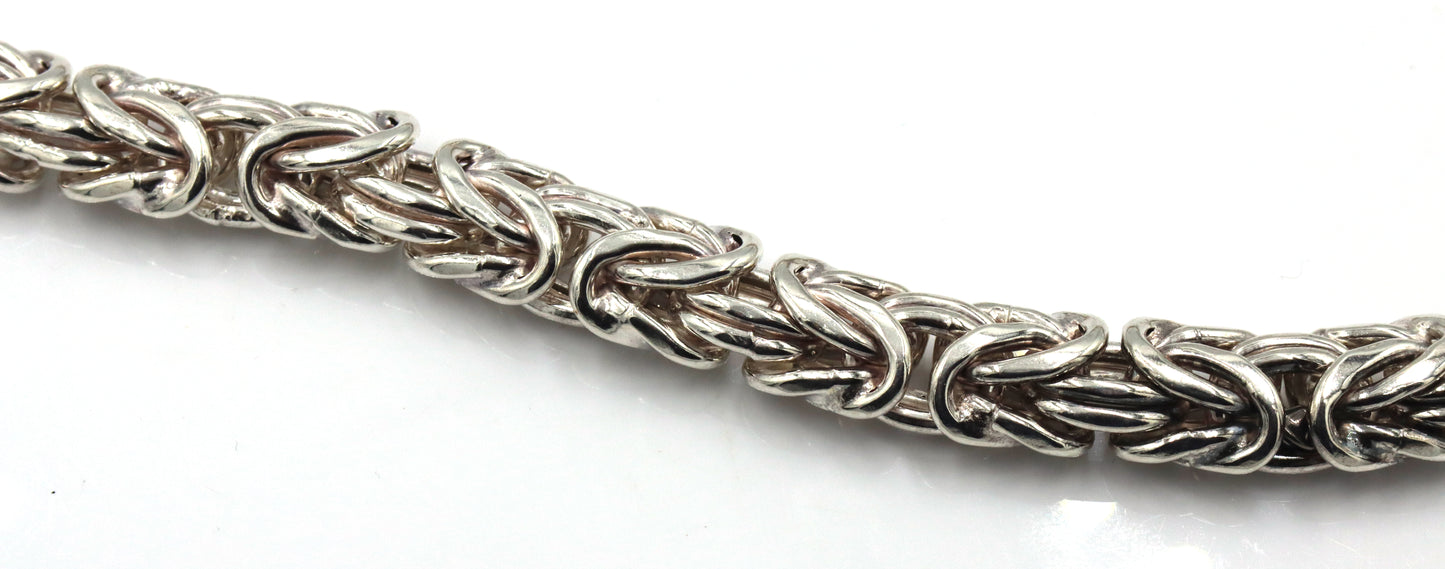 Heavy 925 Sterling silver Byzantine necklace