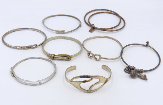 Group lot of vintage 925 sterling silver bangles