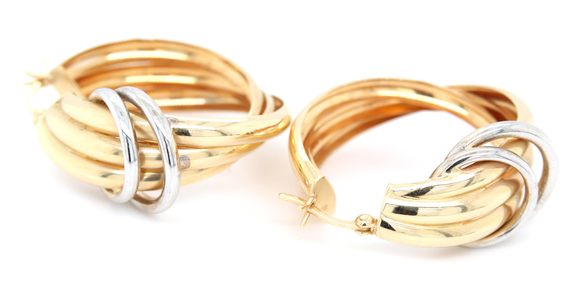 14kt Yellow gold twisted hoop earrings