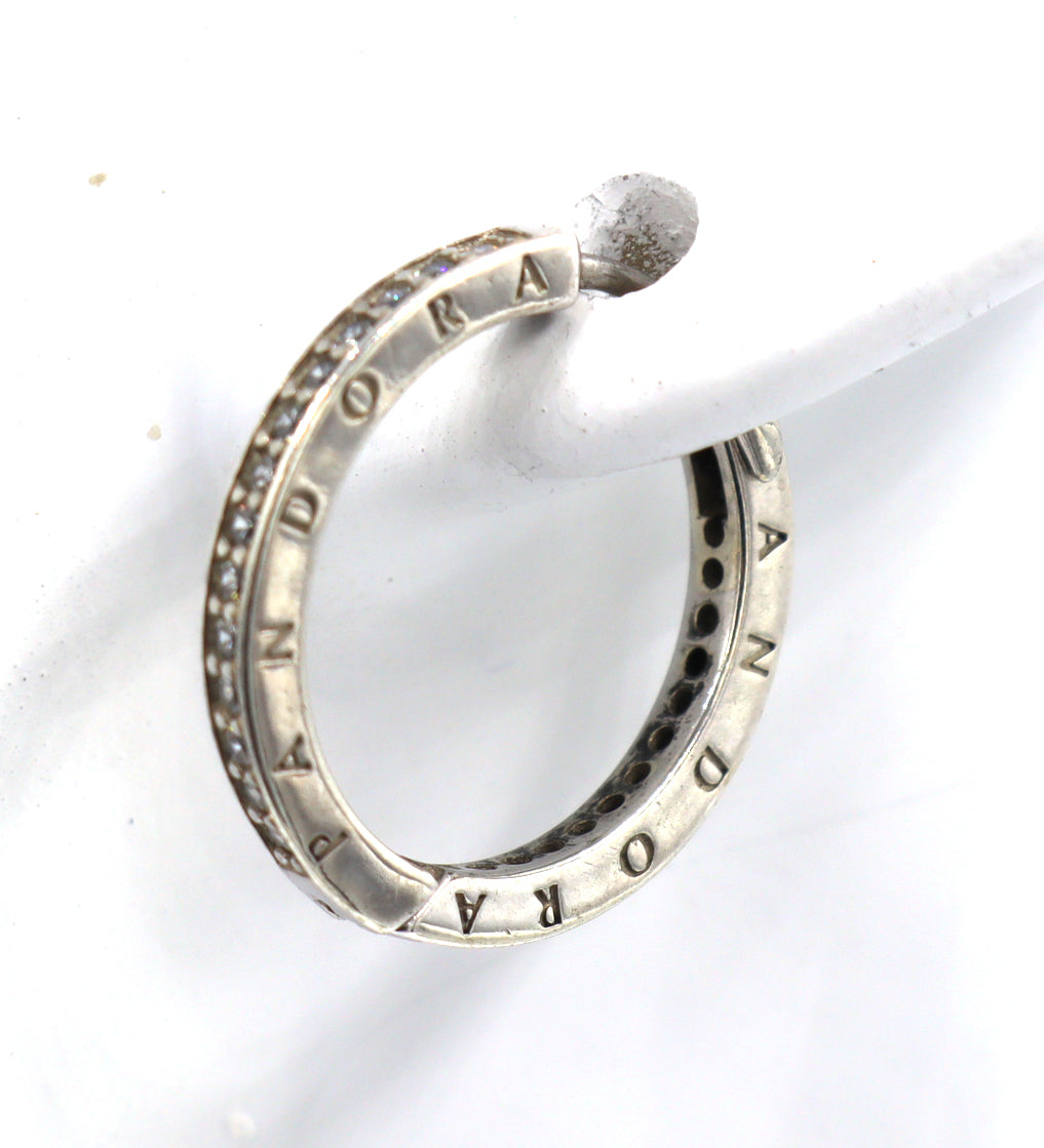 925 Sterling silver Pandora signature hoop earrings