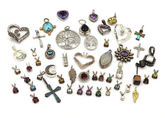 Lot of vintage 925 sterling silver pendants