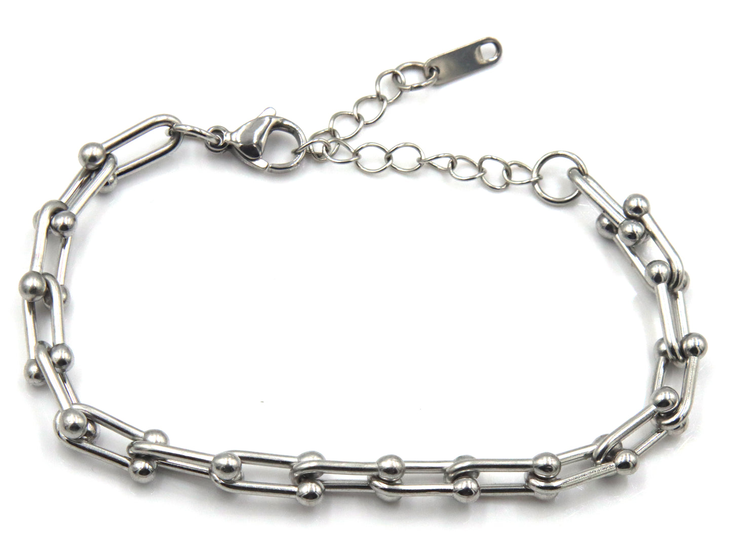 Stainless steel hardwear graduated link bracelet
