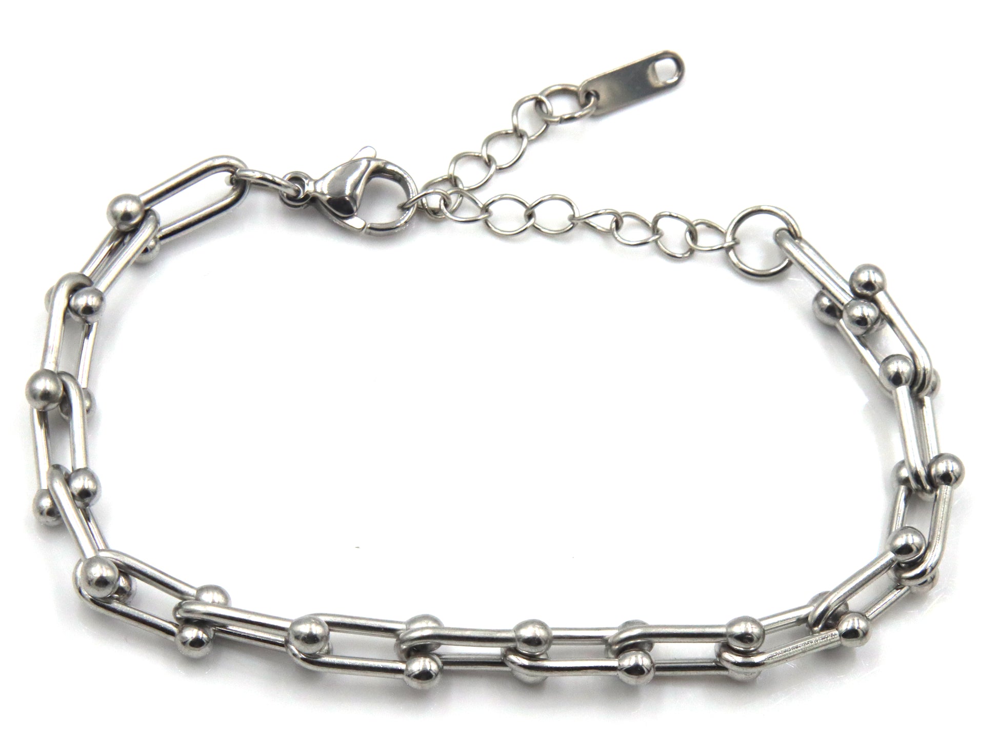 Stainless steel hardwear graduated link bracelet