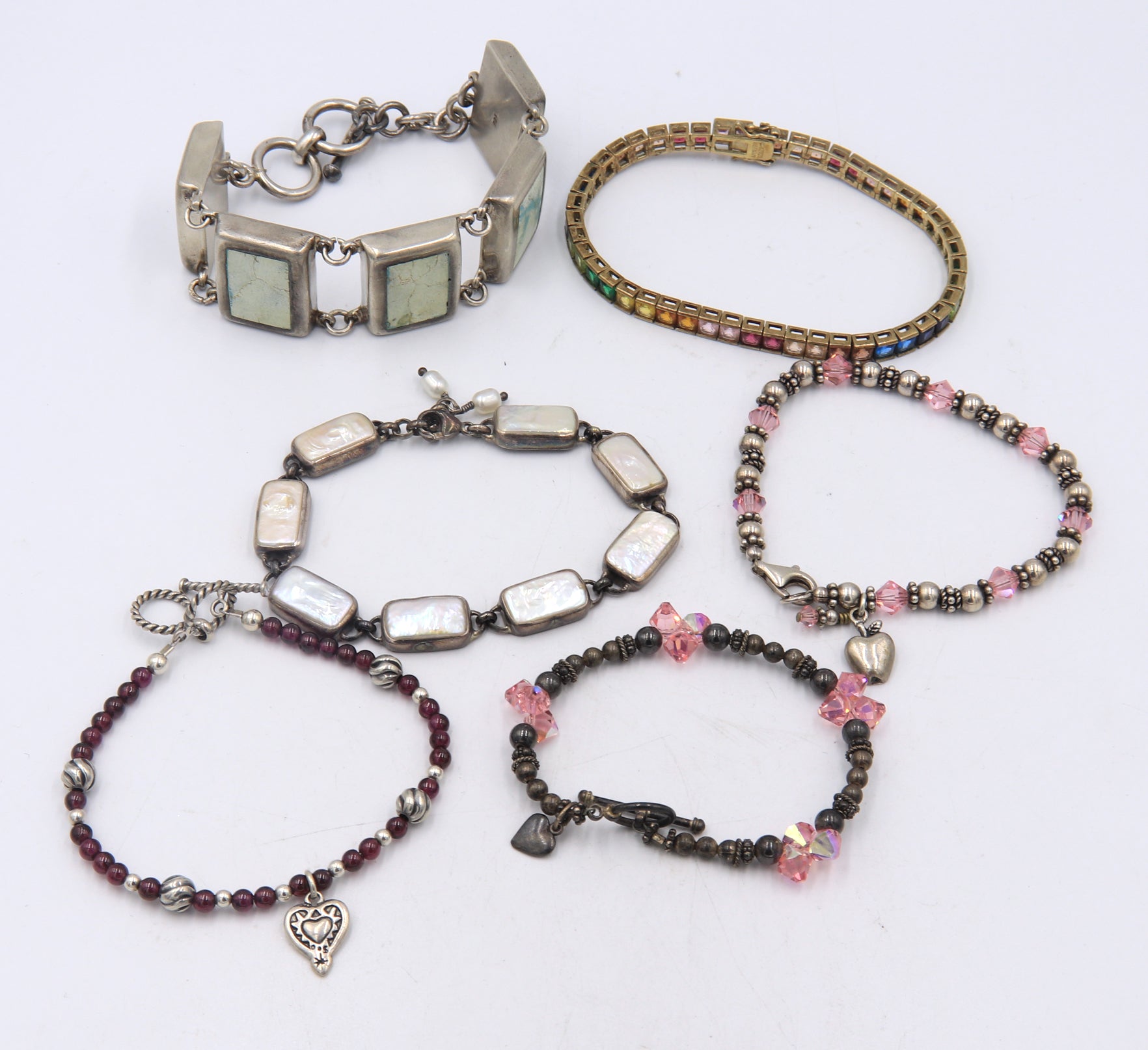 Vintage 925 Sterling Silver Lot of 6 Bracelets