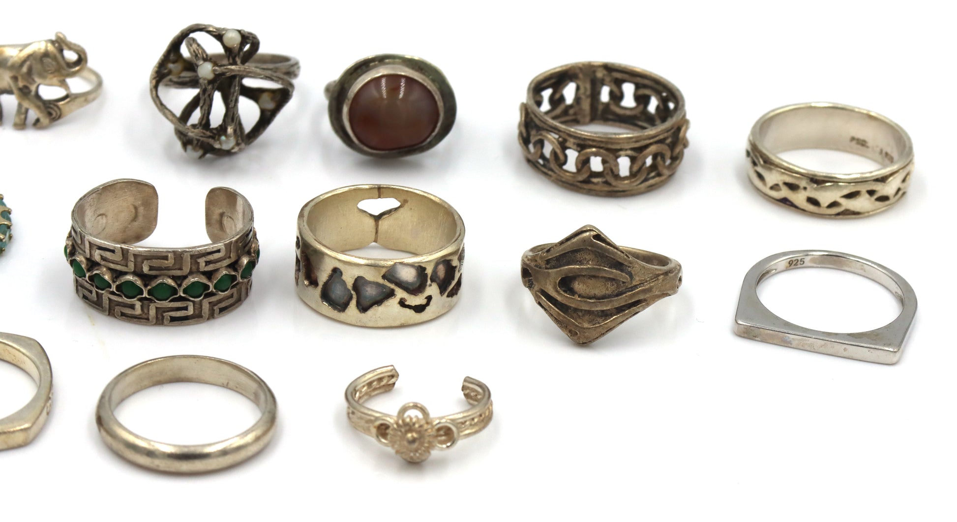 Group lot of Vintage 925 sterling silver rings