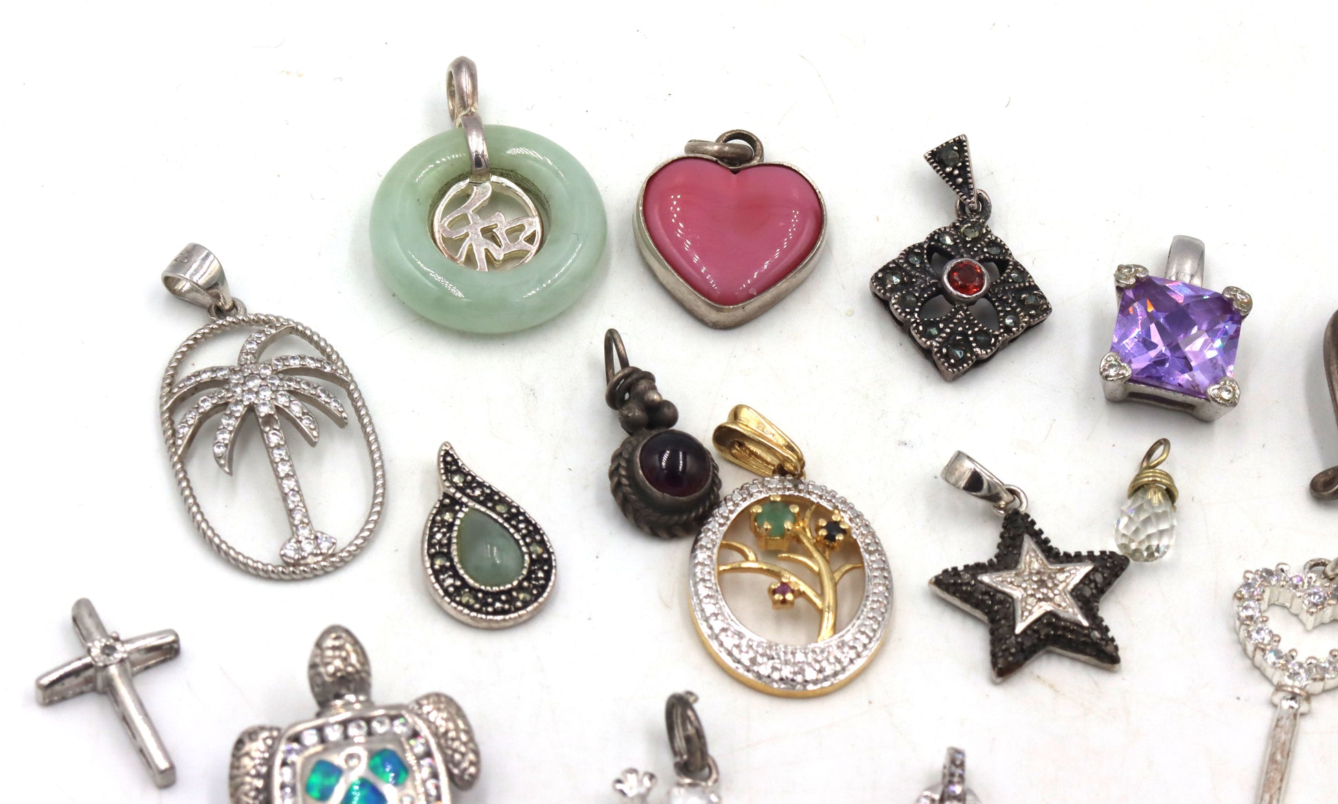 Group lot of Vintage 925 sterling silver charms pendants