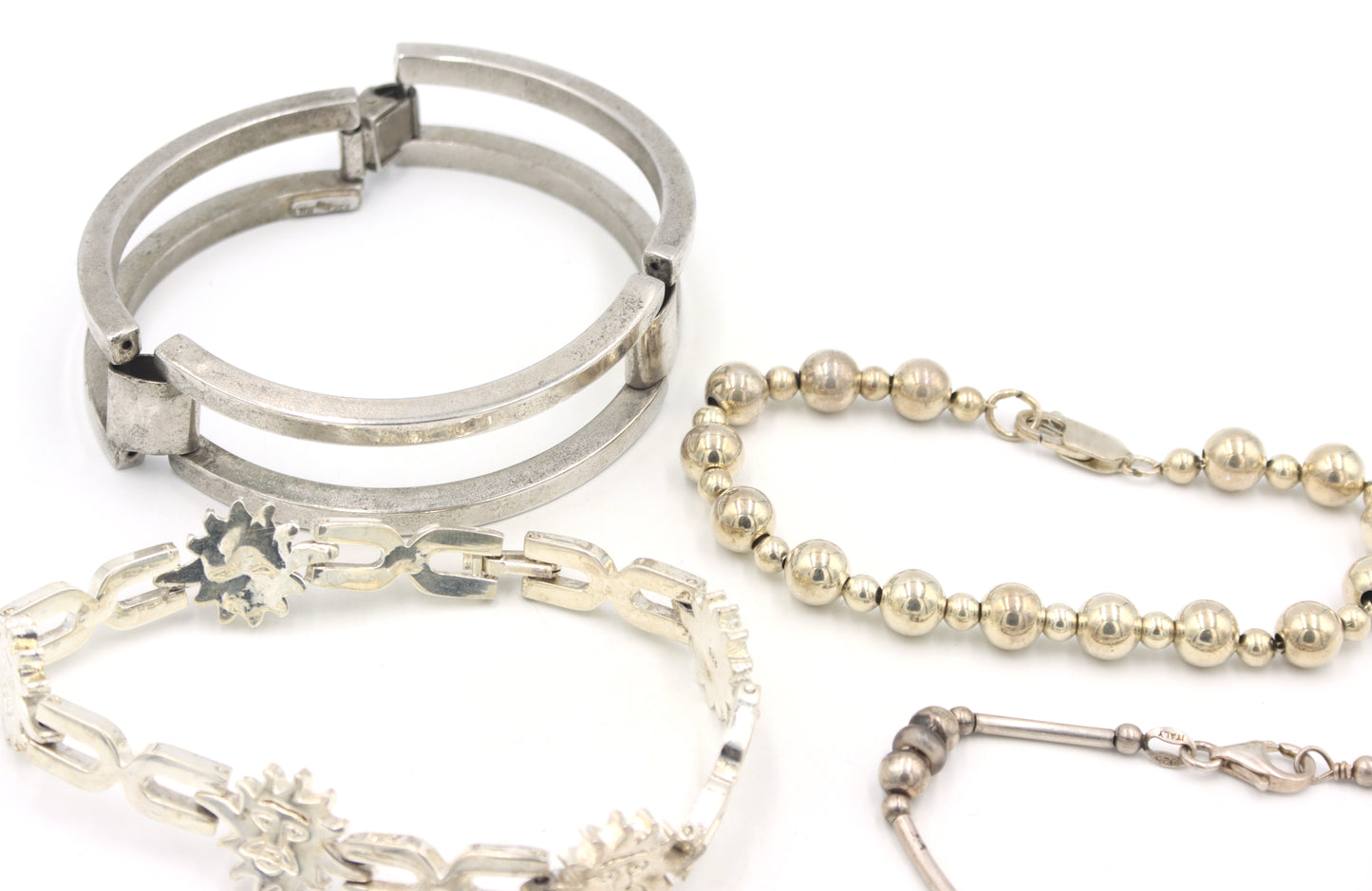 Group lot of 5 Vintage 925 sterling silver bracelets