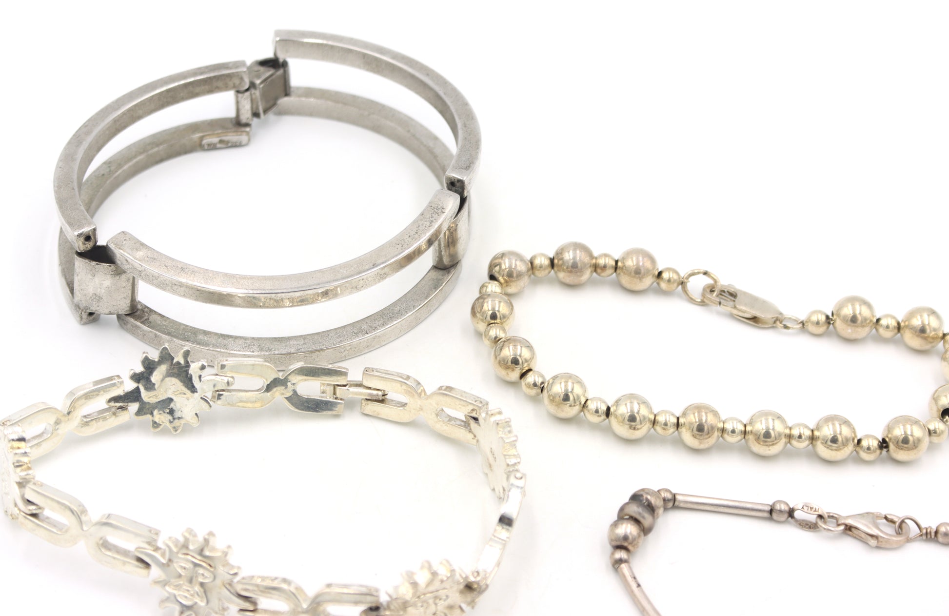 Group lot of 5 Vintage 925 sterling silver bracelets