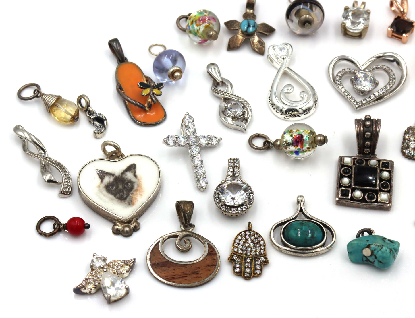 Group lot of charms pendants in 925 sterling silver
