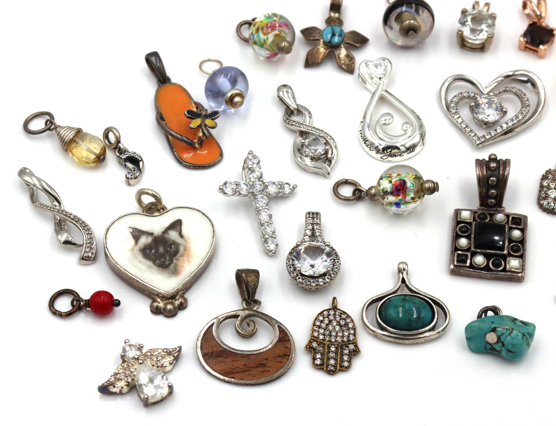 Group lot of charms pendants in 925 sterling silver