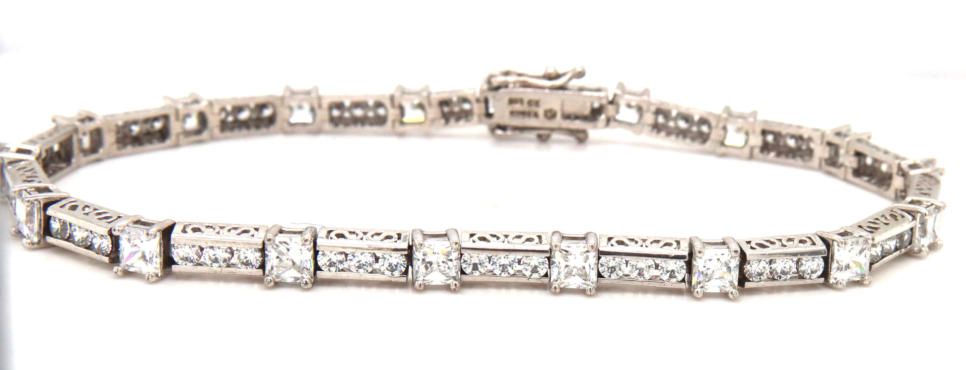 925 Sterling silver cubic zirconia bracelet and ring