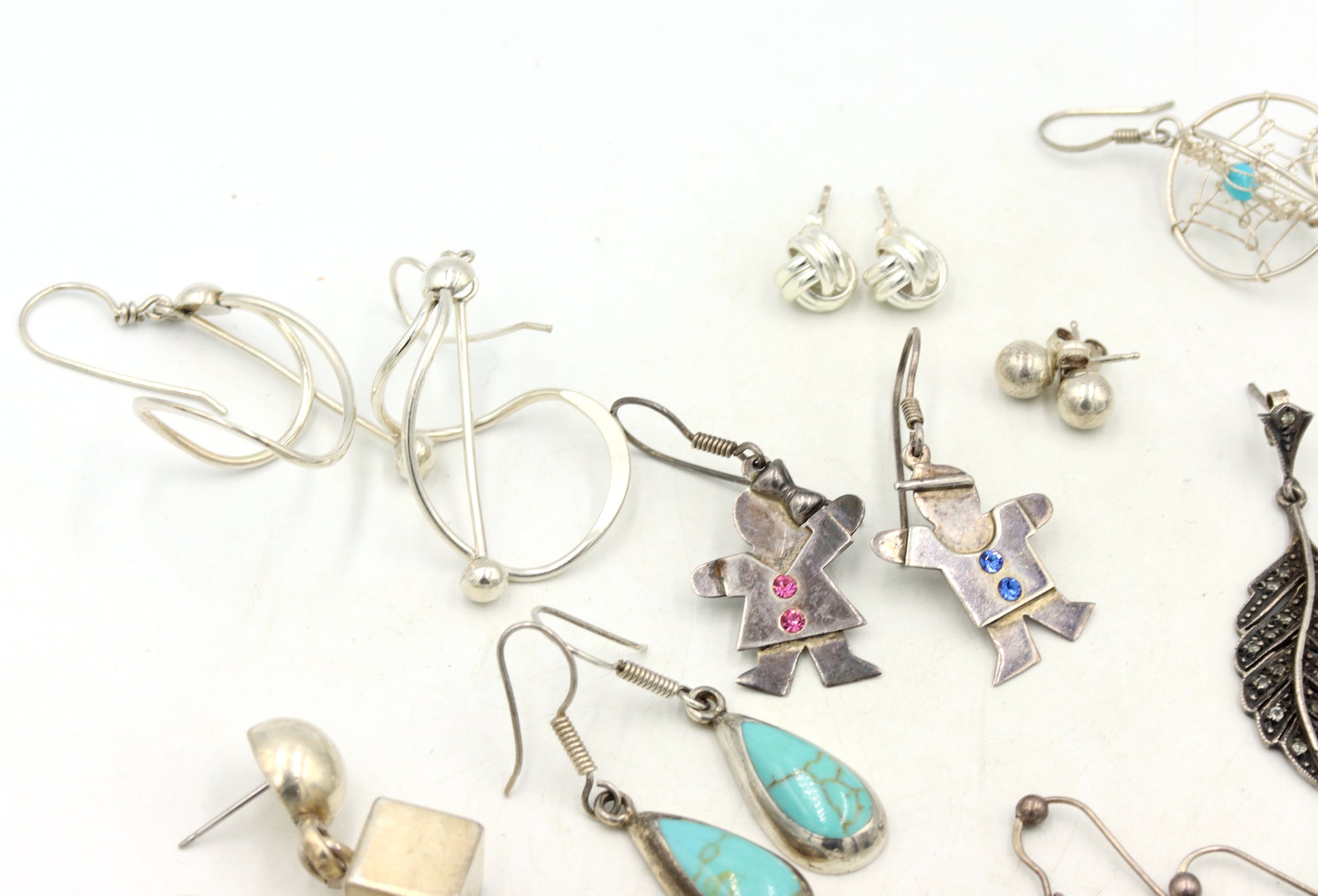 Group lot of Vintage 925 sterling silver earrings
