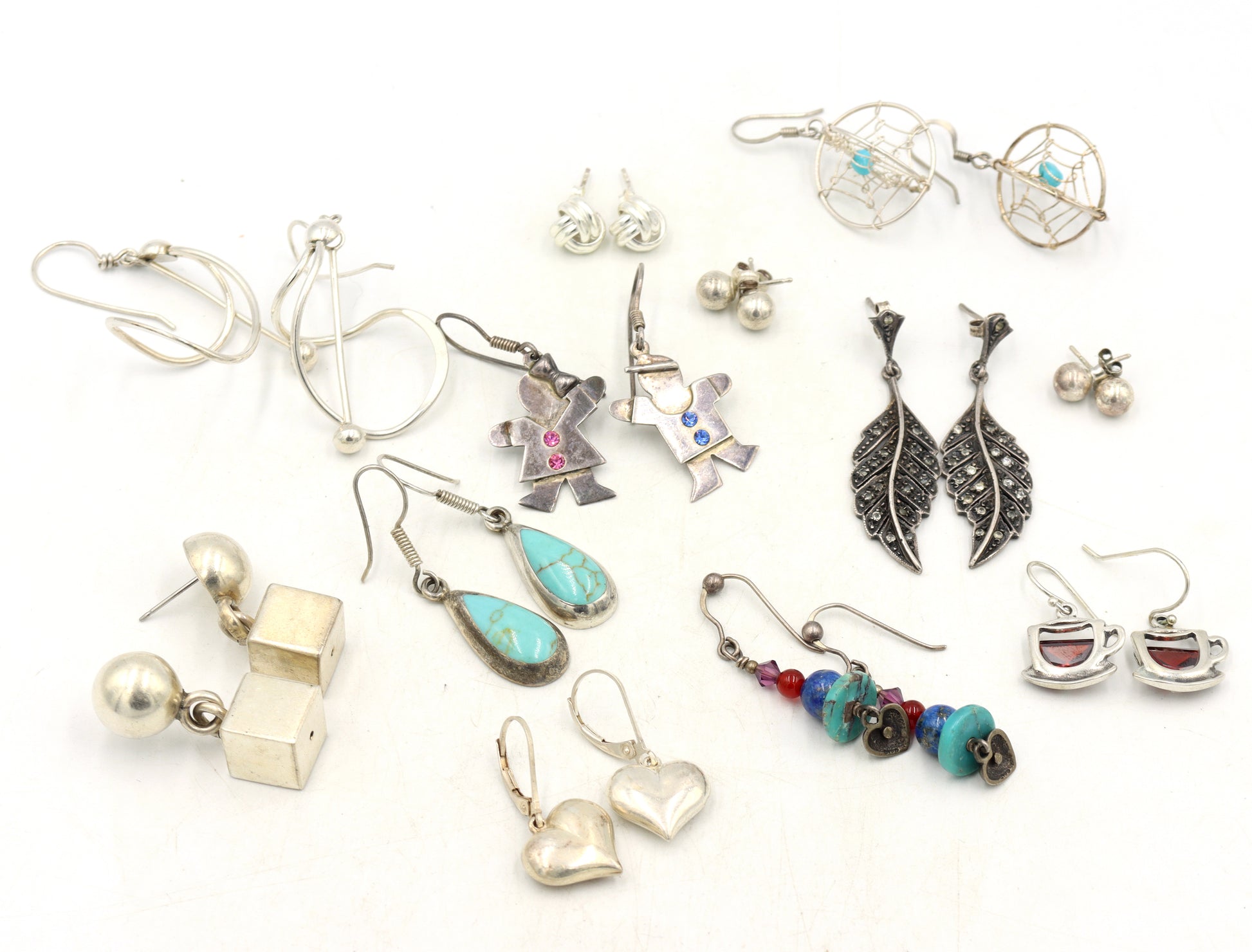 Group lot of Vintage 925 sterling silver earrings
