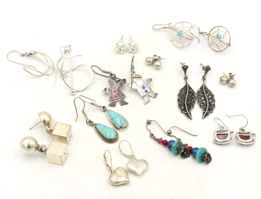 Group lot of Vintage 925 sterling silver earrings