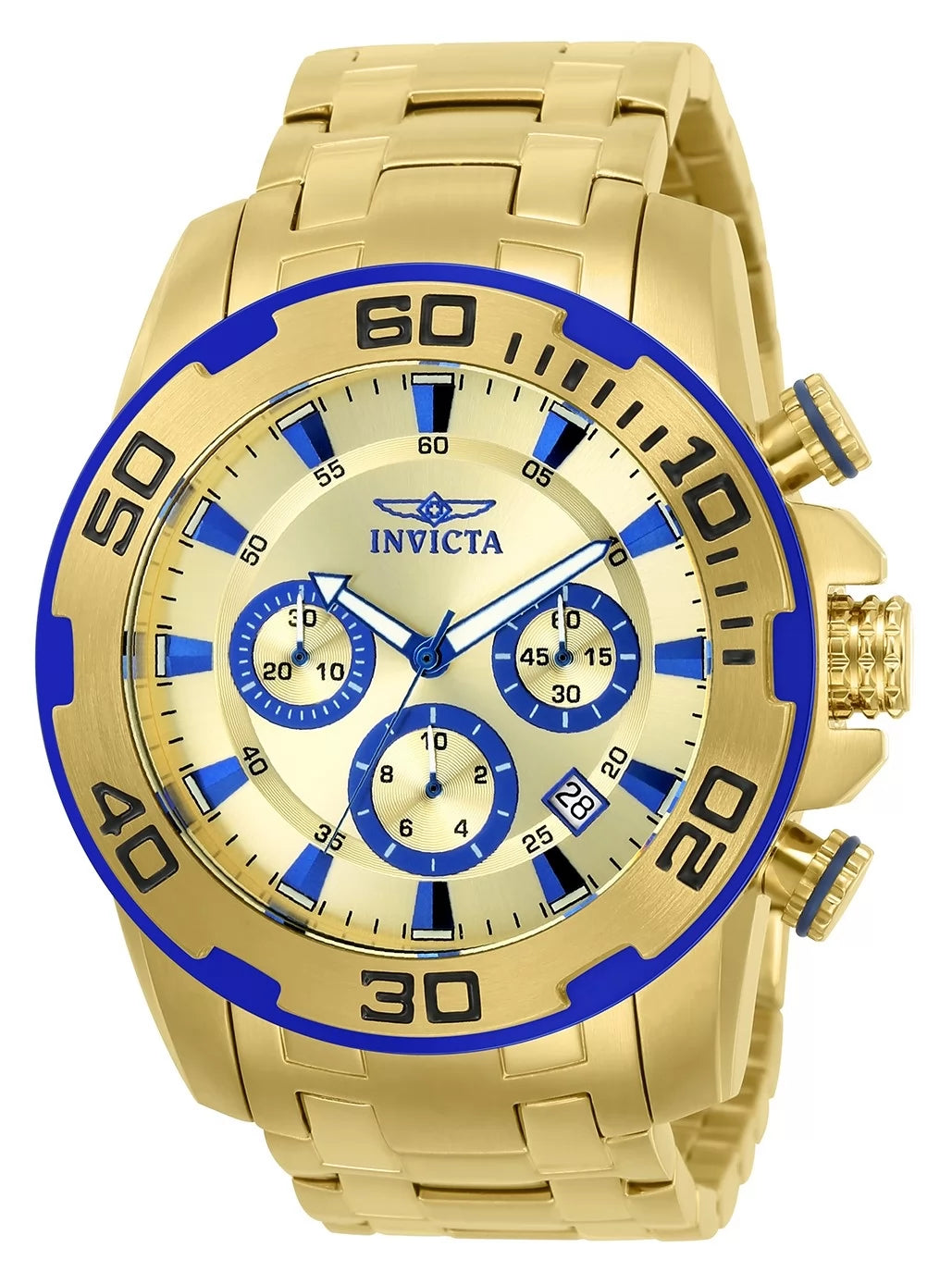 Invicta Men's Pro Diver Quartz Chronograph Gold Dial Watch