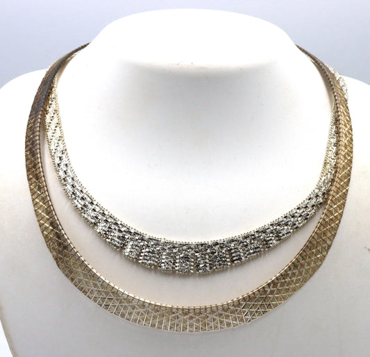 Group lot of 2 vintage 925 sterling silver necklaces