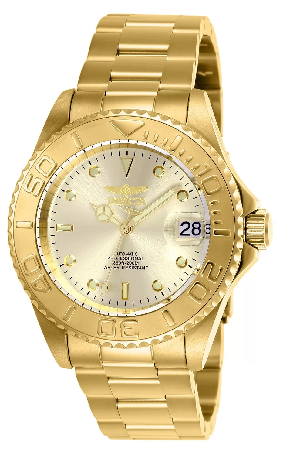 Invicta Men's Pro Diver Automatic 3 Hand Champagne Dial Watch