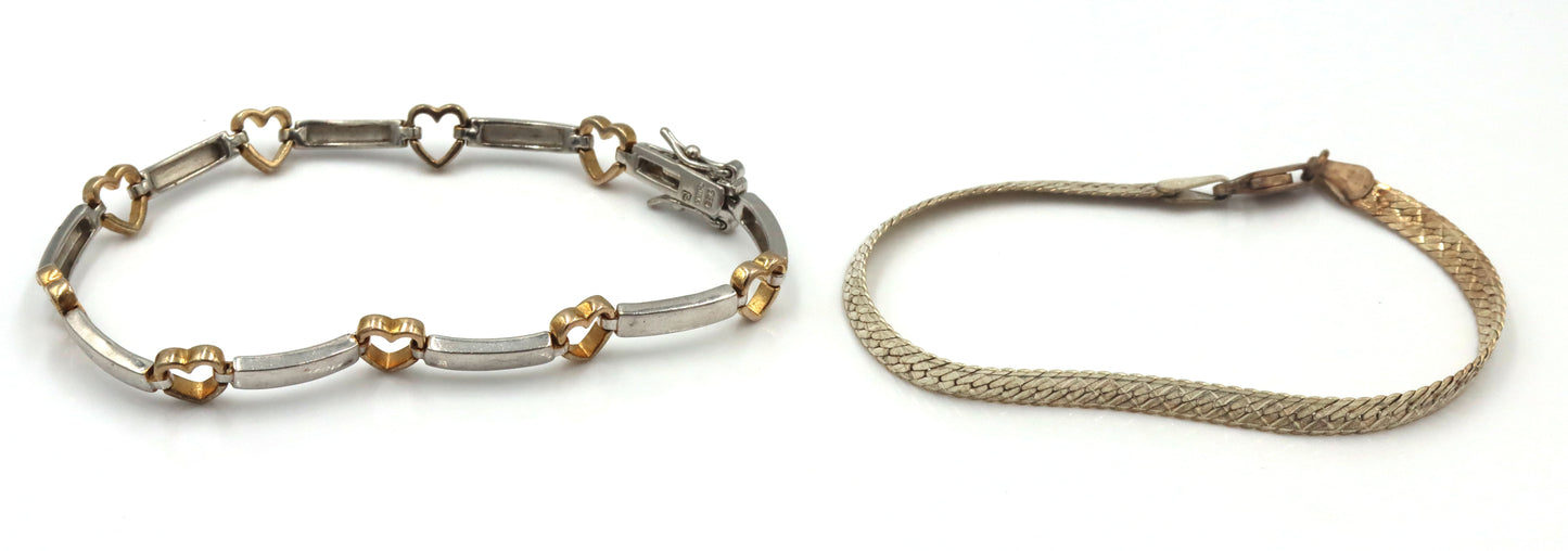 Group lot of 10 vintage 925 sterling silver bracelets
