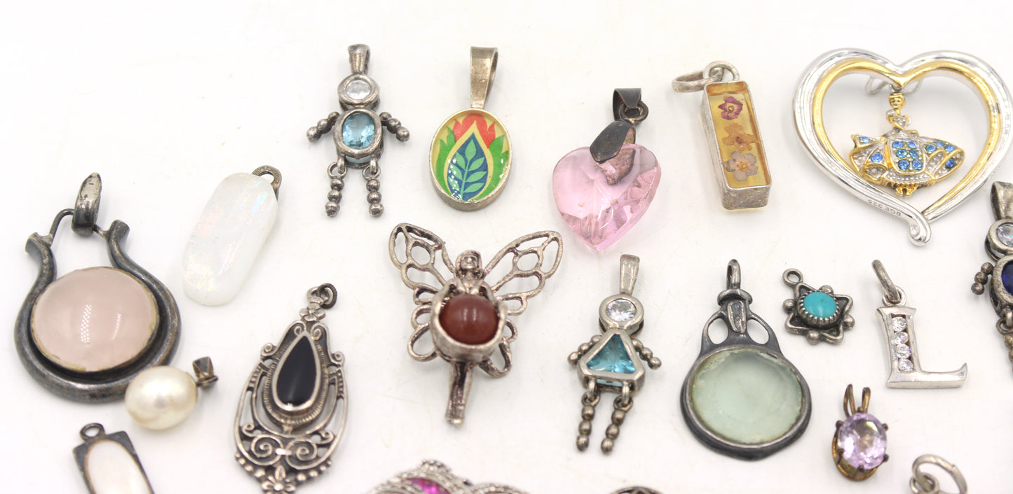Group lot of Vintage 925 sterling silver charms pendants